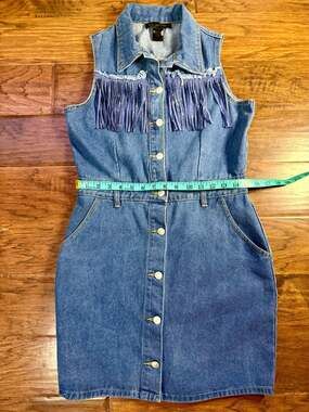 Coco And Shay Denim Western Fringe Dress